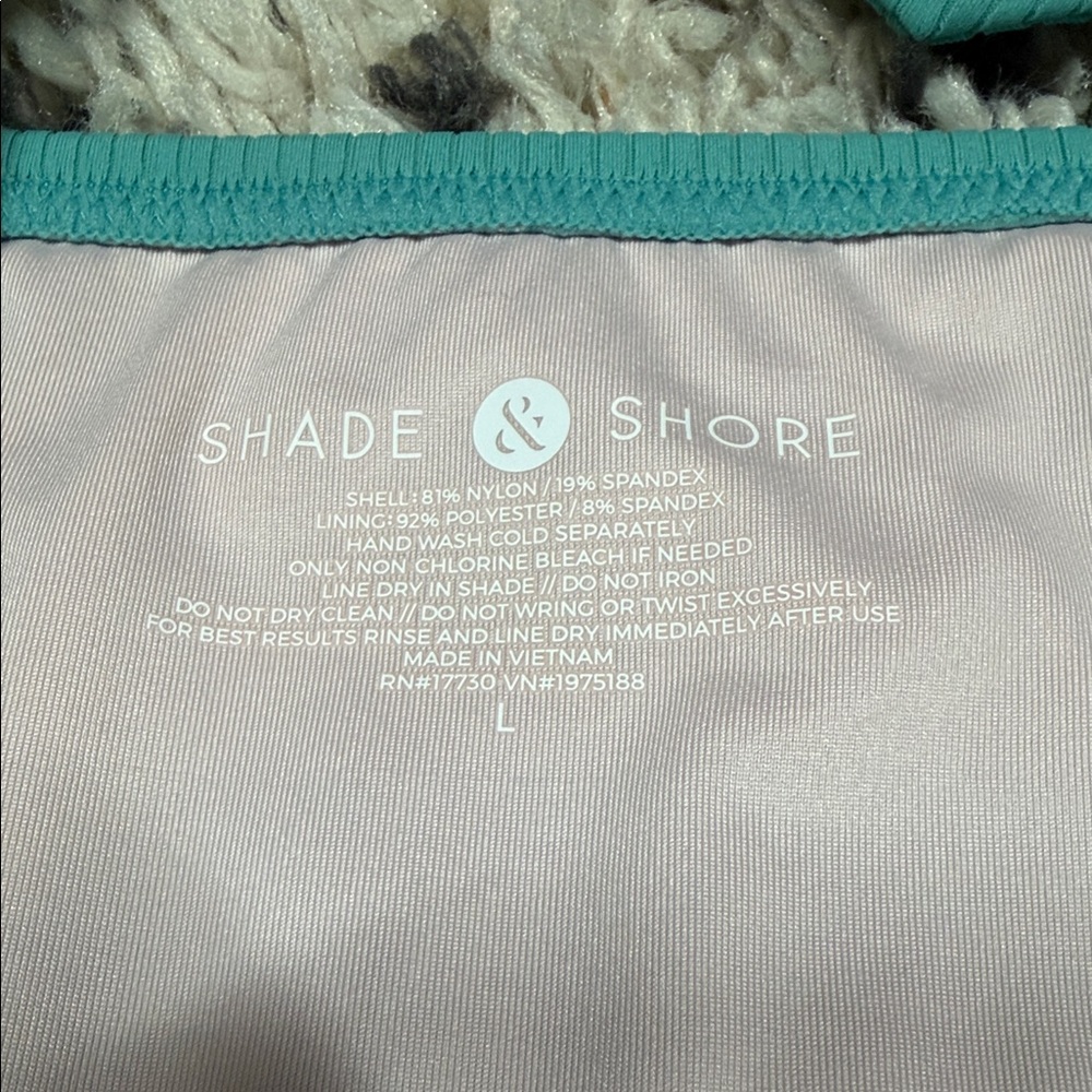 Shade & Shore Ribbed Teal Women's Swim Set - Top Size 34C, Bottom Size L - Picture 5 of 11